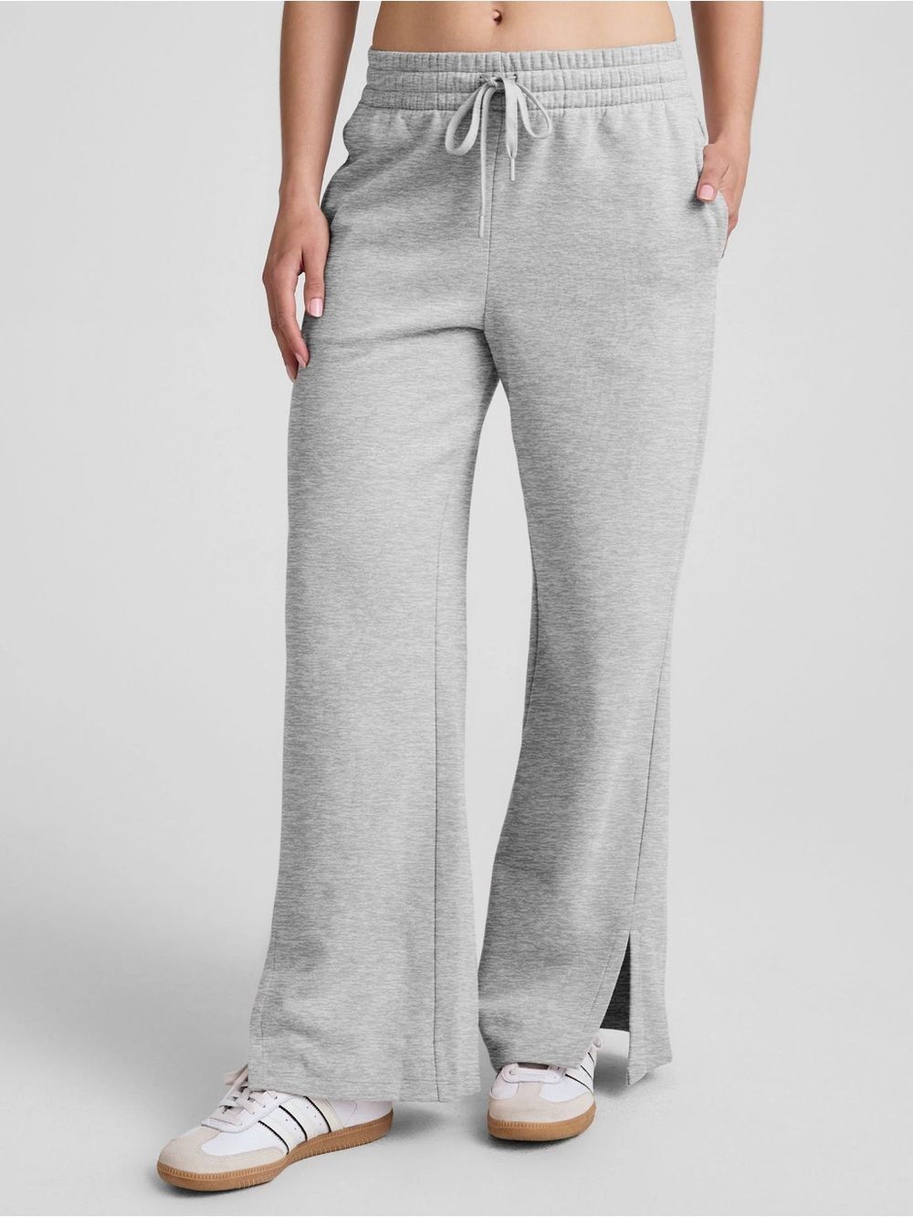Beyond Yoga Wide-Leg Drawstring Sweatpants in Light Gray 29” inseam XXL NWT